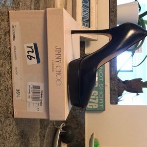 Jimmy Choo, Size 6.5. (36.5 UK). Black Leather.